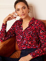 Love & Roses Red Patch Pocket Button Through Shirt - Image 1 of 4
