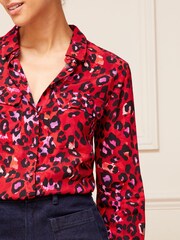 Love & Roses Red Patch Pocket Button Through Shirt - Image 2 of 4