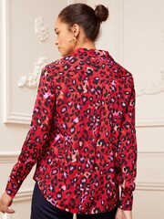 Love & Roses Red Patch Pocket Button Through Shirt - Image 3 of 4