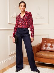 Love & Roses Red Patch Pocket Button Through Shirt - Image 4 of 4