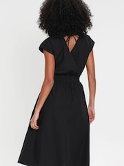 Threadbare Black Cotton Poplin Maxi Wrap Dress - Image 2 of 4