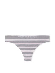 Victoria's Secret Grey White Stripe Thong Knickers - Image 3 of 3