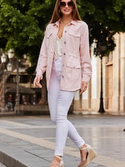 Sosandar Pink Tencel Utility Jacket - Image 5 of 6