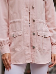Sosandar Pink Tencel Utility Jacket - Image 6 of 6