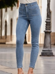 Sosandar Blue Pocket Front Skinny Jean - Image 2 of 5