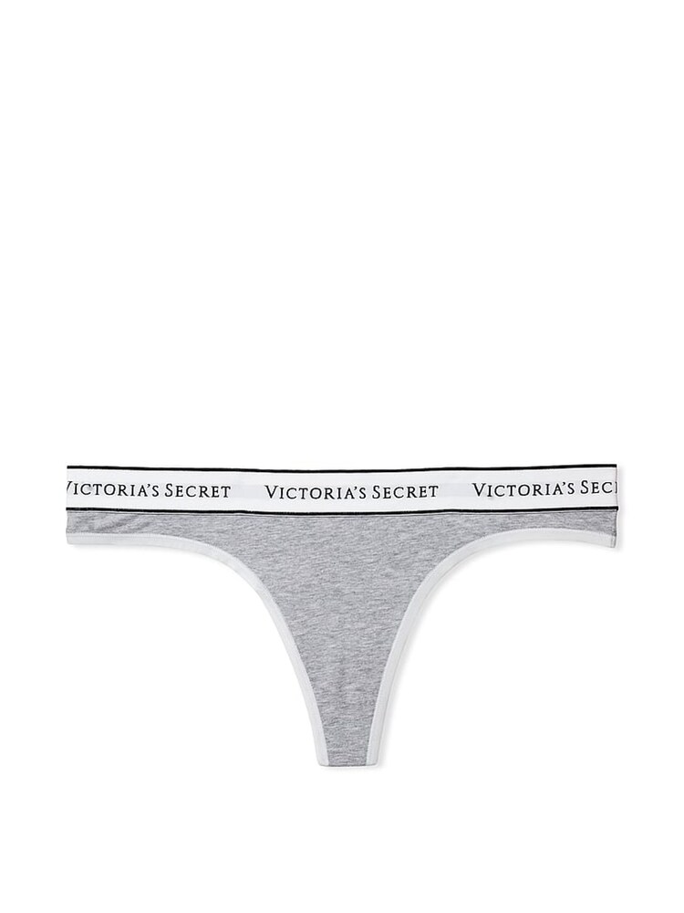 Victoria's Secret Grey Heather Thong Logo Knickers - Image 3 of 3