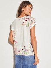 Lipsy Cream Shoulder Detail  T-Shirt - Image 2 of 4