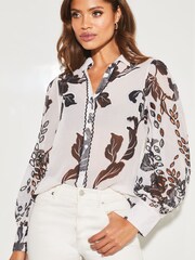 Lipsy Ivory White Collared Button Through Shirt - Image 4 of 4