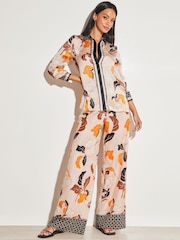 Lipsy Pink Floral Printed Satin Button Through Shirt - Image 3 of 4
