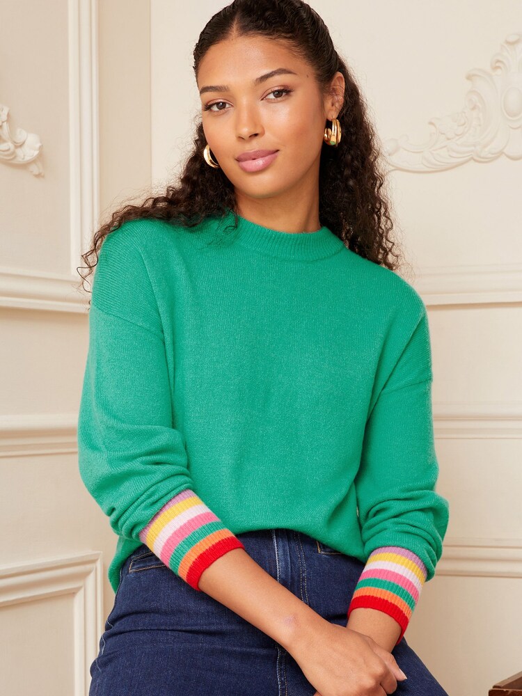 Love & Roses Green Cosy Knitted Jumper - Image 1 of 4