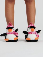 Loungeable Black Tye Dye Penguin Slippers - Image 3 of 4