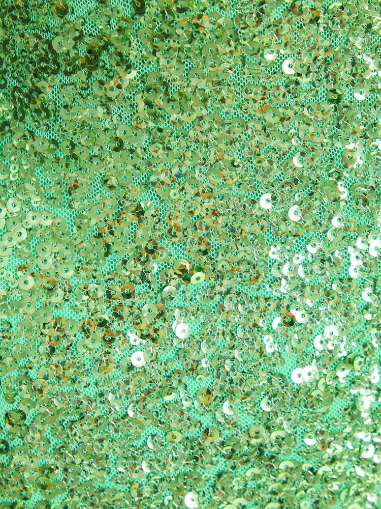 Quiz Lime Green Sequin Ruched Strap Maxi Dress - Image 5 of 5