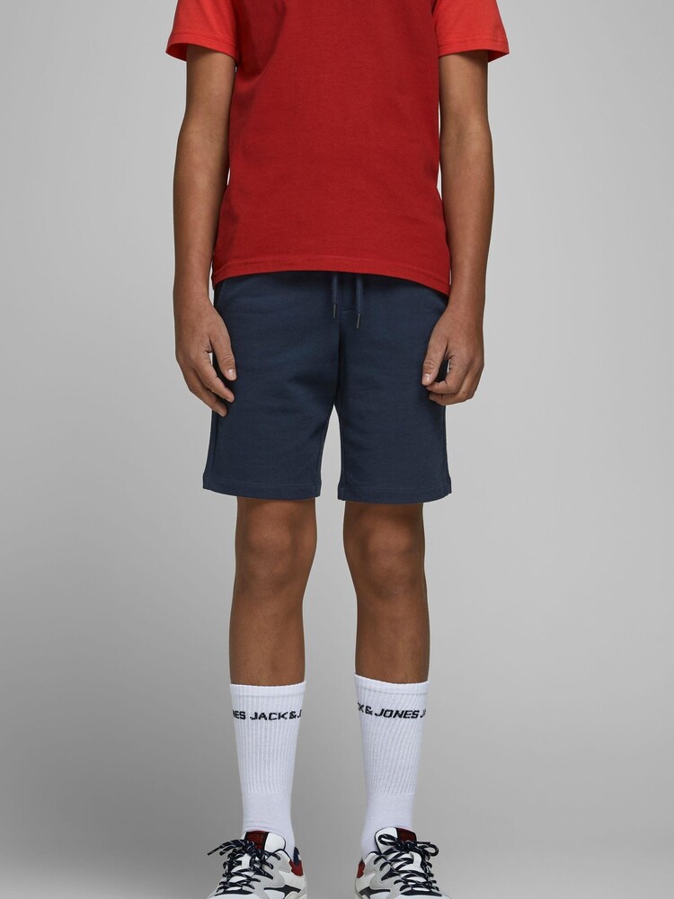 JACK & JONES JUNIOR Navy Blue Printed Logo Sweat Short - Image 1 of 5