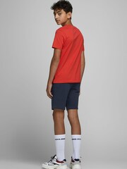 JACK & JONES JUNIOR Navy Blue Printed Logo Sweat Short - Image 3 of 5