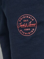 JACK & JONES JUNIOR Navy Blue Printed Logo Sweat Short - Image 4 of 5