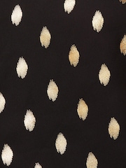 Love & Roses Black and Gold Metallic Petite V Neck V Back Woven Vest - Image 2 of 4
