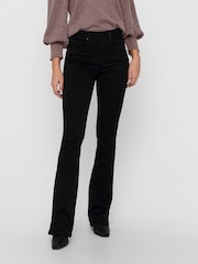 ONLY Black High Waisted Stretch Flare Jeans - Image 2 of 5
