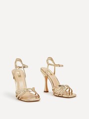 Linzi Gold PU Serena Cut Out Stiletto Heeled Sandal - Image 3 of 4