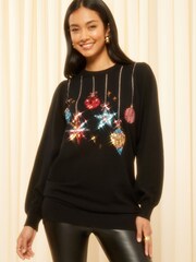 Friends Like These Black Christmas Bauble Jumper - Image 1 of 4