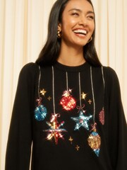 Friends Like These Black Christmas Bauble Jumper - Image 4 of 4