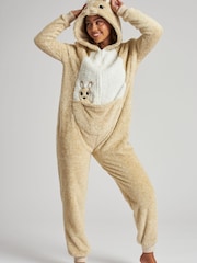 Loungeable Nude Panda Snow Tipped Borg All-In-One - Image 1 of 4