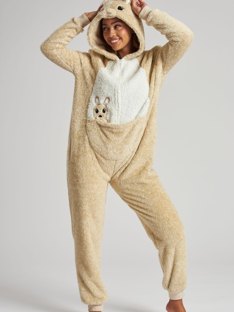 Loungeable Nude Panda Snow Tipped Borg All-In-One - Image 1 of 4