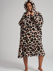 Loungeable Brown Snow Tipped Well Soft Fleece Snuggle Hoodie - Image 2 of 5