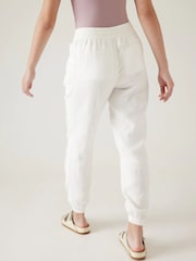 Athleta White Retreat Linen Joggers - Image 2 of 5