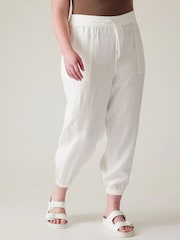 Athleta White Retreat Linen Joggers - Image 4 of 5