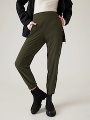Athleta Green Brooklyn Mid Rise Featherweight Joggers - Image 1 of 1