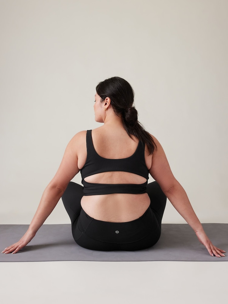 Athleta Black D-DD Cup Ribbed Cut-Out Longline Low Impact Sports Bra - Image 5 of 5 Athleta Black D-DD Cup Ribbed Cut-Out Longline Low Impact Sports Bra - Image 5 of 5