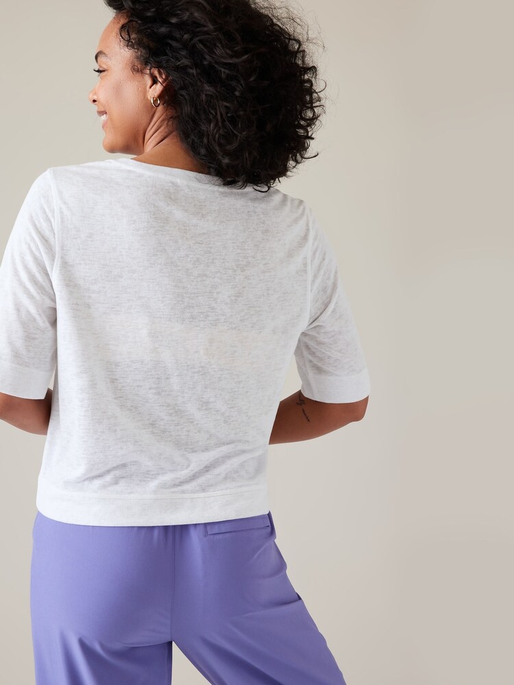 Athleta White Breezy Serene T-Shirt - Image 2 of 6 Athleta White Breezy Serene T-Shirt - Image 2 of 6