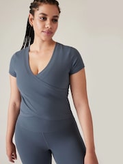 Athleta Blue Transcend Wrap T-Shirt - Image 1 of 5