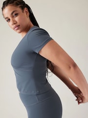 Athleta Blue Transcend Wrap T-Shirt - Image 4 of 5