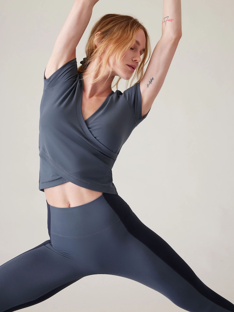 Athleta Blue Transcend Wrap T-Shirt - Image 5 of 5