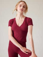 Athleta Red Transcend Wrap T-Shirt - Image 1 of 5