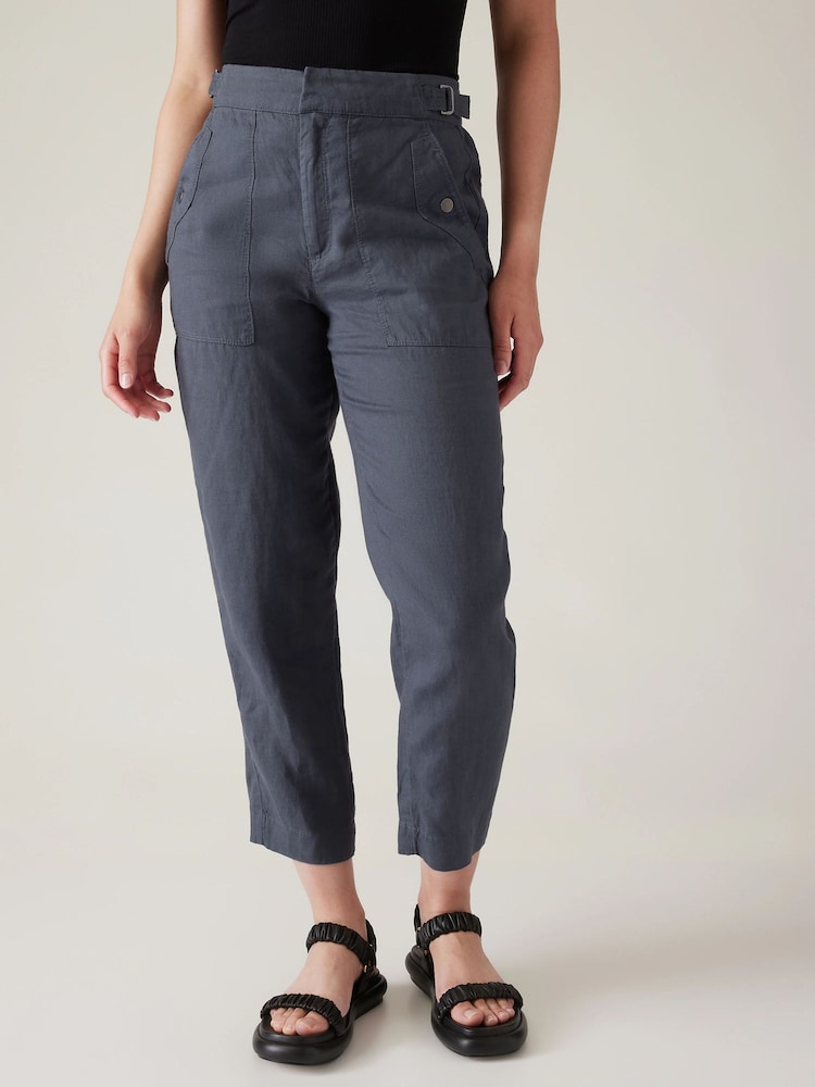 Athleta Blue Voyager Linen Trousers - Image 1 of 5