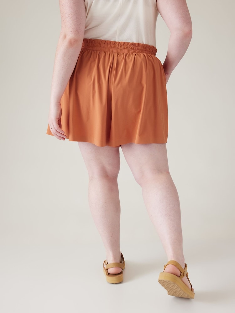 Athleta Orange Alicia Keys Enlighten Up Flutter Shorts - Image 2 of 5
