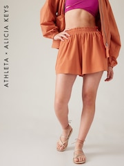 Athleta Orange Alicia Keys Enlighten Up Flutter Shorts - Image 3 of 5