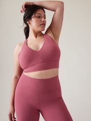Athleta Pink D-DD Cup Transcend Plunge Low Impact Sports Bra - Image 1 of 4