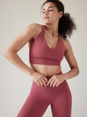 Athleta Pink D-DD Cup Transcend Plunge Low Impact Sports Bra - Image 3 of 4