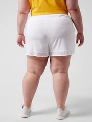 Athleta White Mesh Mid Rise 4" Pocket Running Shorts - Image 4 of 6