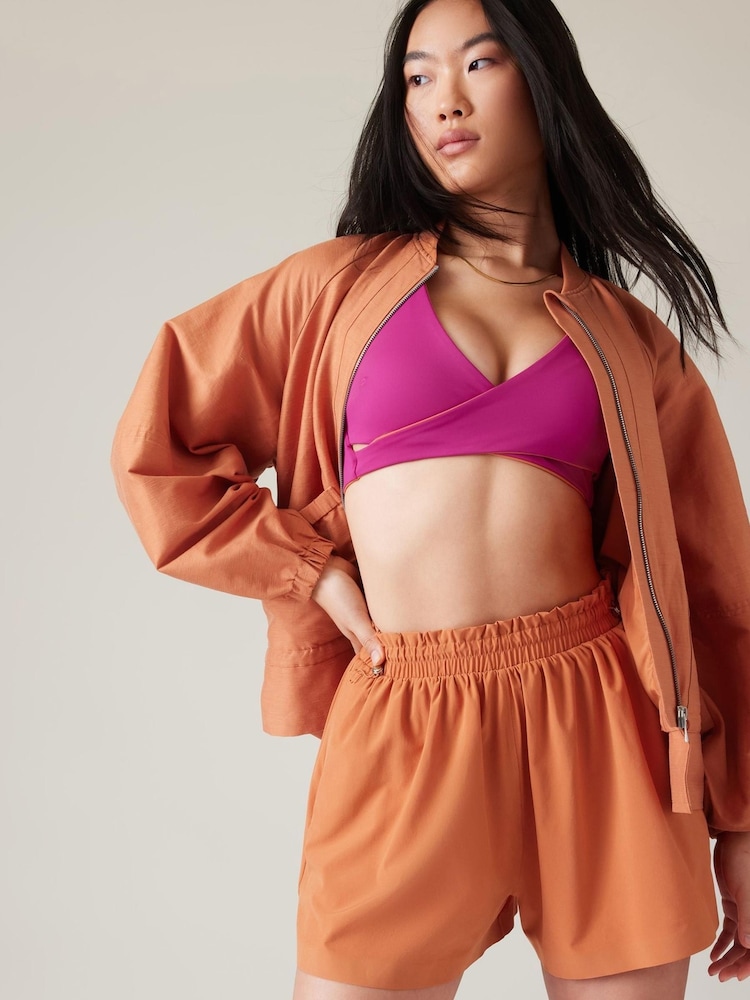 Athleta Yellow Alicia Keys Enlighten Up Linen-Blend Bomber Jacket - Image 1 of 1 Athleta Yellow Alicia Keys Enlighten Up Linen-Blend Bomber Jacket - Image 1 of 1