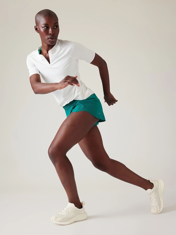Athleta Green Hustle 3" Shorts - Image 2 of 3