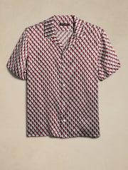 Banana Republic Red Timm Resort Silk Shirt - Image 4 of 4