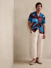 Banana Republic Blue Timm Resort Silk Shirt - Image 1 of 3