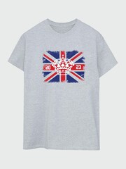 Brands In Heather Grey Crown Flag The Coronation Men T-Shirt by Brands In - Image 1 of 3