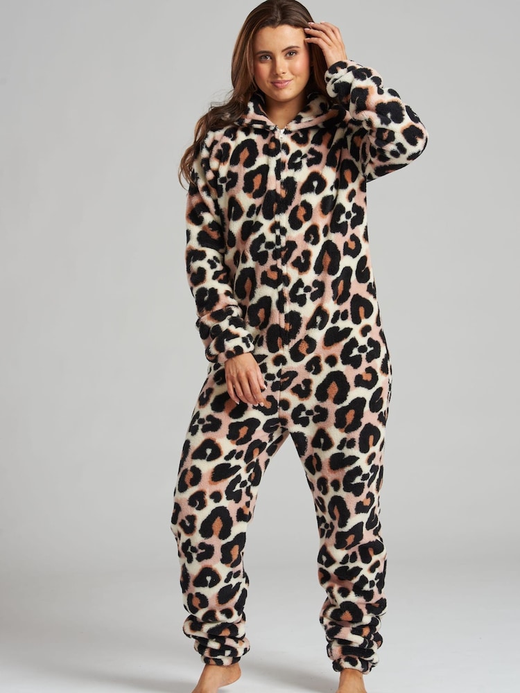 Loungeable Brown Leopard Well Soft All-In-One - Image 2 of 4