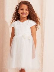 Lipsy Ivory Mini Tulle Occasion Dress - Image 1 of 4