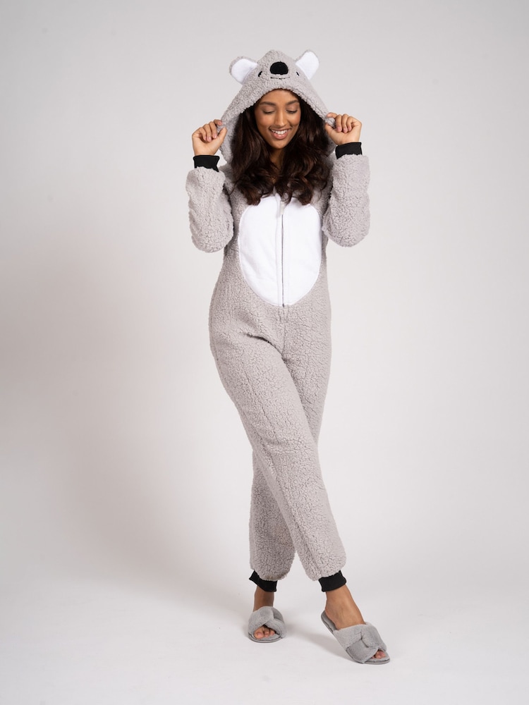 Loungeable Grey Koala Bear 3D All In One Onesie - Image 1 of 4